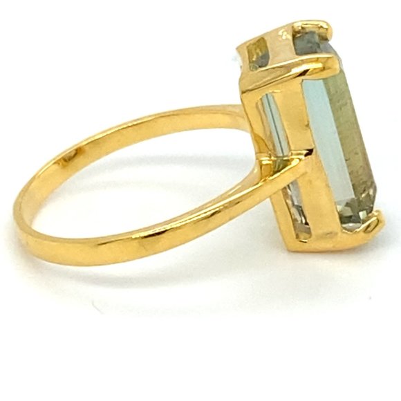 Bi Color Tourmaline 4.55ct Solid 14K Yellow Gold Ring - Picture 4 of 7